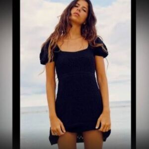 Zara Crochet mini dress with cap sleeves